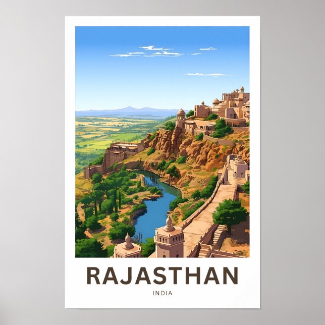 Affiche Imprimer voyage Inde Rajasthan (Devant)