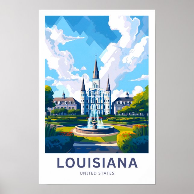 Affiche Imprimer Voyage Louisiane États-Unis (Devant)