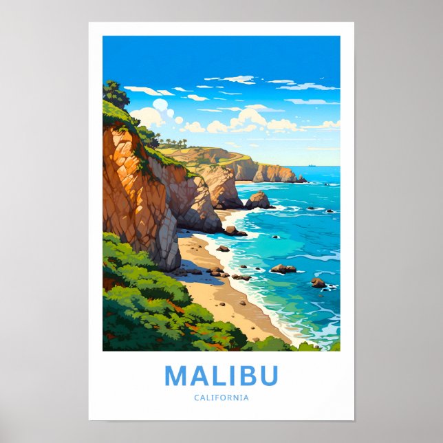 Affiche Imprimer voyage Malibu California (Devant)
