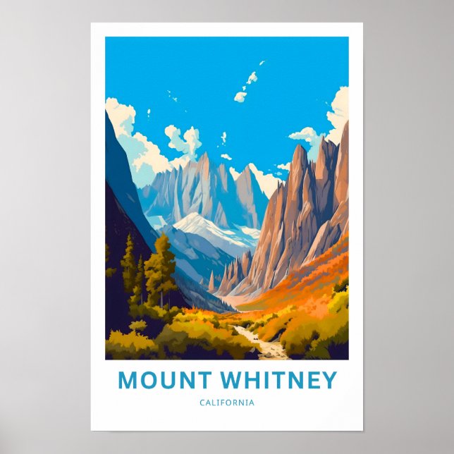 Affiche Imprimer voyage Mount Whitney California (Devant)