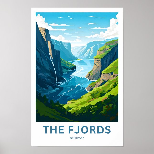 Affiche Imprimer Voyage Norvège Fjords (Devant)