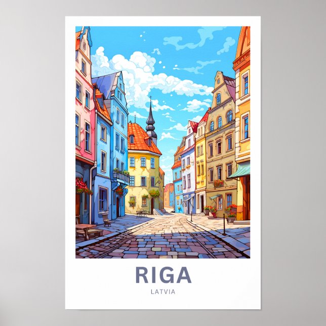 Affiche Imprimer voyage Riga Lettonie (Devant)