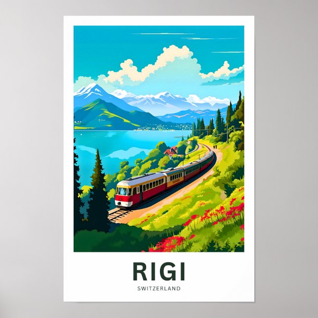 Affiche Imprimer voyage Rigi Suisse (Devant)
