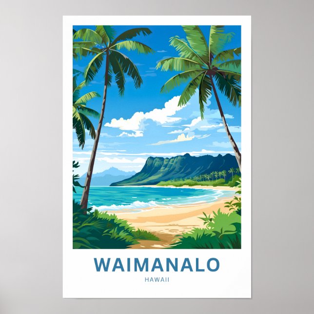 Affiche Imprimer voyage Waimanalo Hawaii (Devant)