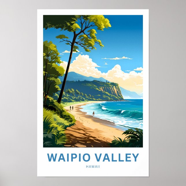 Affiche Imprimer voyage Waipio Valley Hawaii (Devant)