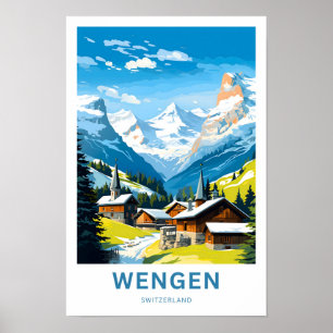 Affiche Imprimer voyage Wengen Suisse
