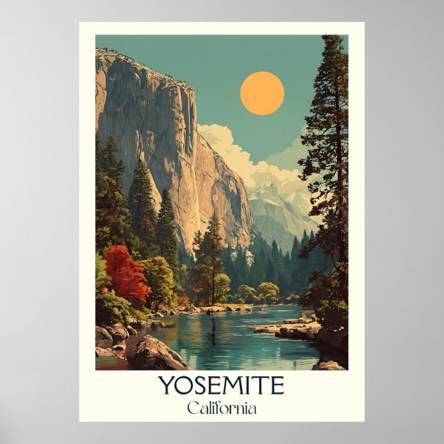 Affiche Imprimer Yosemite California Art | Parc national (Devant)