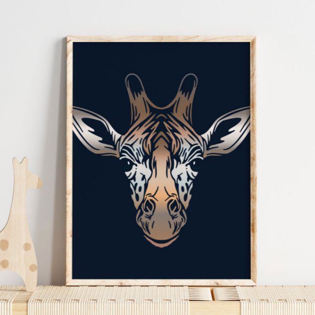 Affiche Imprimerie africaine Giraffe | Elégante Giraffe An (Créateur téléchargé)