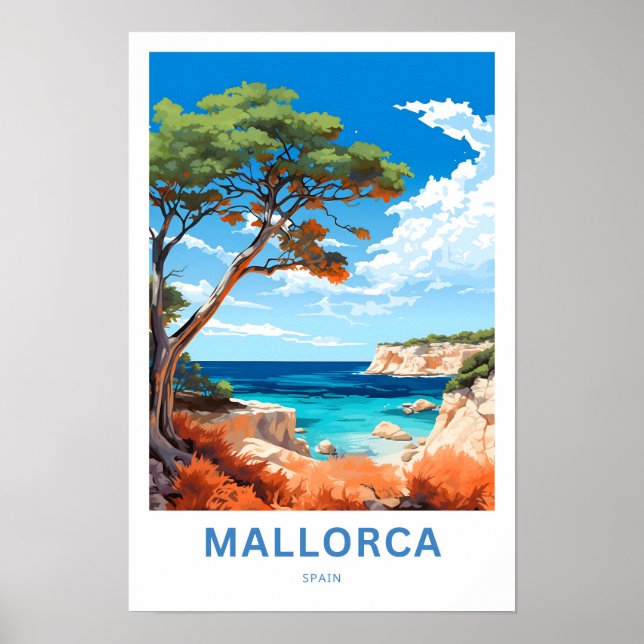 Affiche Imprimerie de voyage de Mallorca Espagne (Devant)