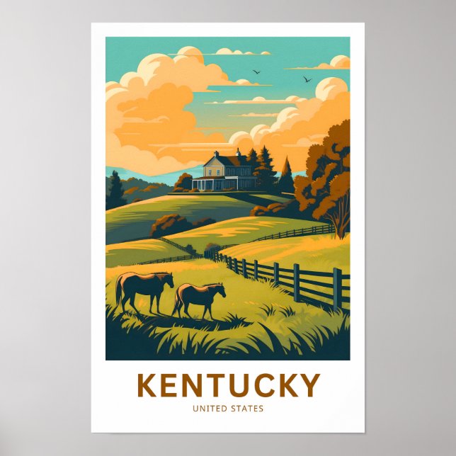 Affiche Imprimerie de voyage du Kentucky États-Unis (Devant)