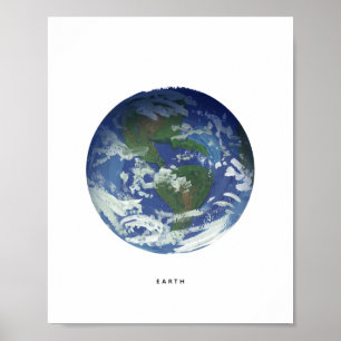 Affiche Imprimerie Peint Planète Terre Art