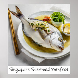 Affiche Imprimerie Pomfret vapeur Singapour
