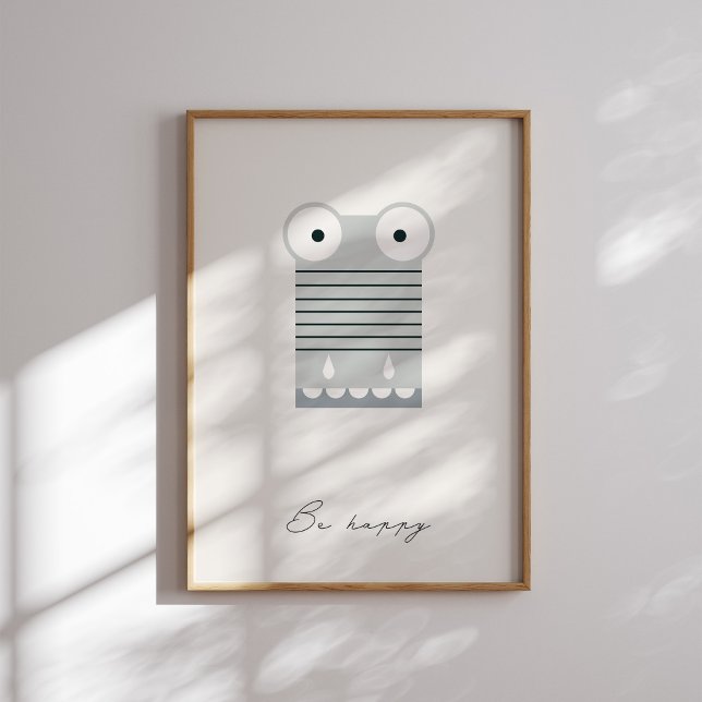 Affiche Imprimez d'affirmation pour enfants 'Soyez heureux (Créateur téléchargé)