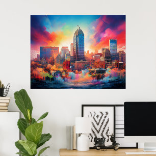 Affiche Imprimez Indianapolis Colorful Abstrait Wall Art
