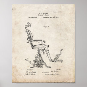 Affiche Improvement In Dentist's Chairs Patent - Old Look