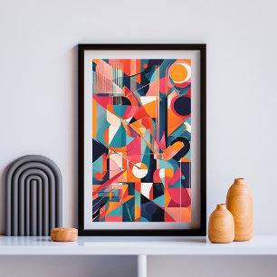 Affiche Impulsion Géométrique de Couleur