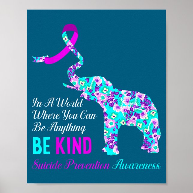 Affiche In A World Be Kind Suprt Suicide Prevention Awaren (Devant)
