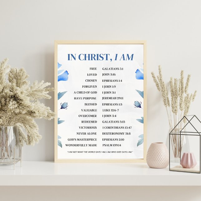 Affiche In Christ I Am – Christian Identity Bible Verse  (Créateur téléchargé)