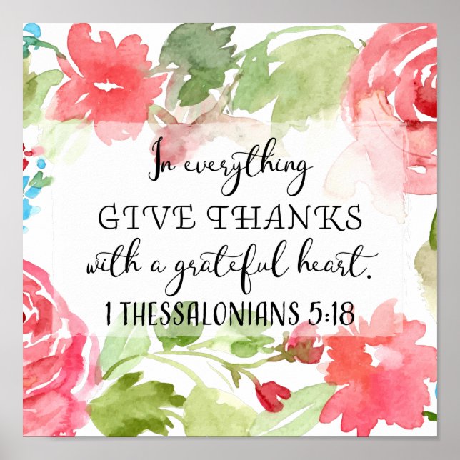 Affiche In everything, give thanks | scripture art (Devant)