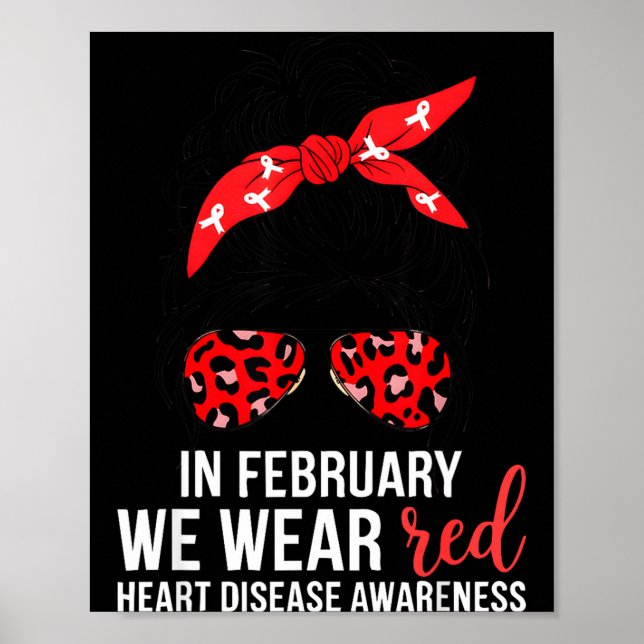 Affiche In February We Wear Red Chd Heart Disease Awarenes (Devant)