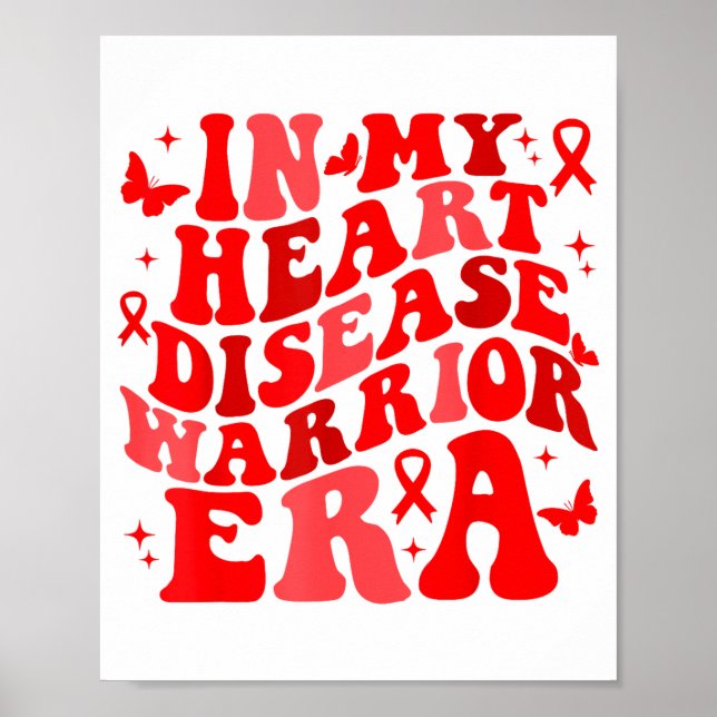 Affiche In February We Wear Red Heart Disease Awareness Wa (Devant)