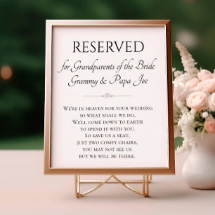 Affiche In Heaven Grandparents of Bride Memorial Wedding