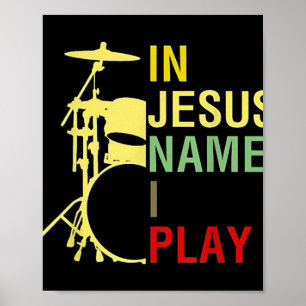 Affiche In Jesus Name I Play Vintage Drum T-ShirtVintage R