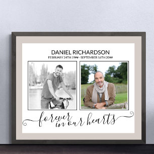 Affiche In Love Memory 2 Photo EleganT Script Funeral