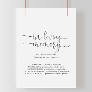 Affiche In Love Memory Love Signe de script fantaisie