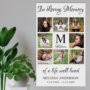 Affiche In Love Memory Personnalisé Photo Funeral