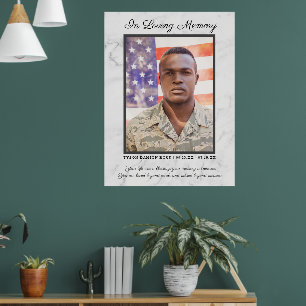 Affiche In Love Memory Photo Citation funéraire