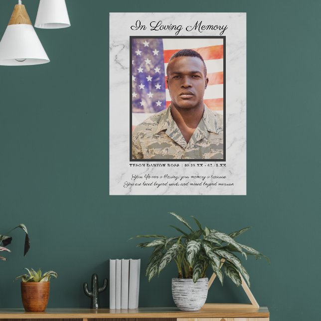 Affiche In Love Memory Photo Citation funéraire (Salon 1)