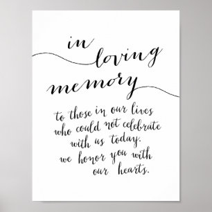 Affiche In loving memory memorial, funeral, Black