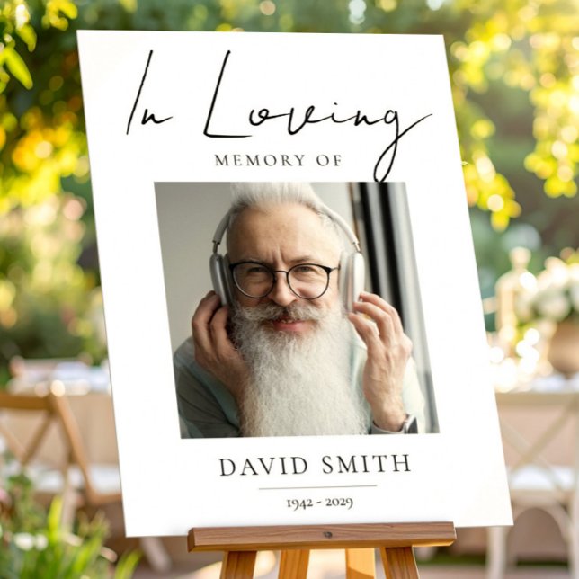 Affiche In Loving Memory, Minimalist Photo for Grandpa (Créateur téléchargé)