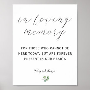 Affiche In Loving Memory sign