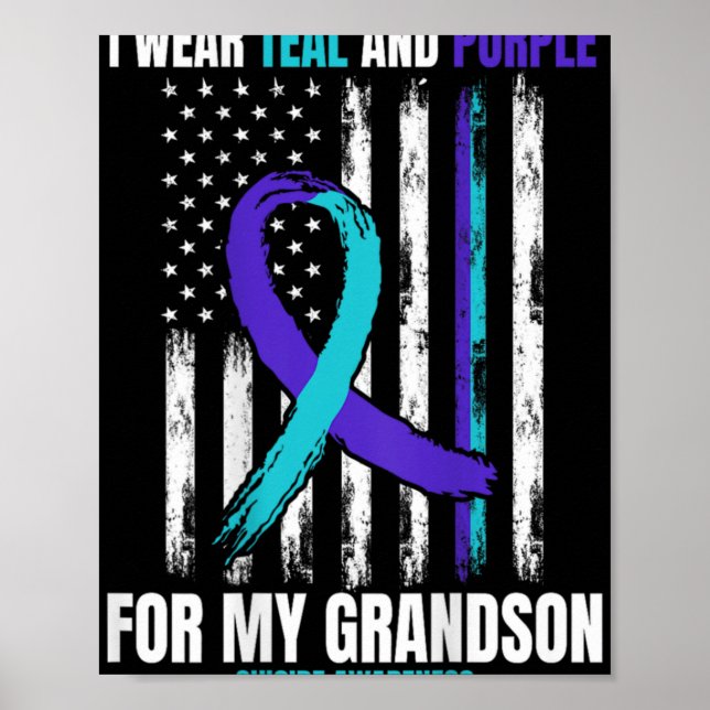 Affiche In Memory Of My Grandson Suicide Awareness Flag Ba (Devant)