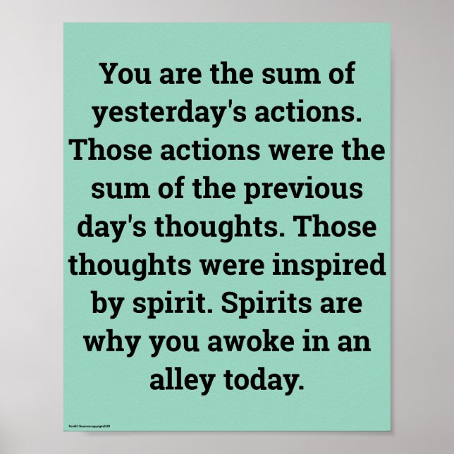 Affiche "In moderation", funny, humor, joke (Devant)