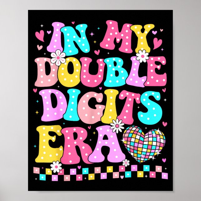 Affiche In My Double Digits Era Retro 10 Year Old 10th Bir (Devant)