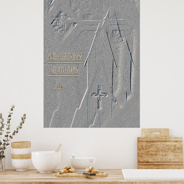 Affiche In My Father’s House John14:2 cross church Bible (Cuisine)