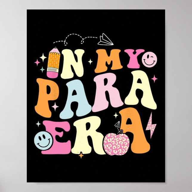 Affiche In My Para Era Groovy Paraprofessional Gifts Teach (Devant)