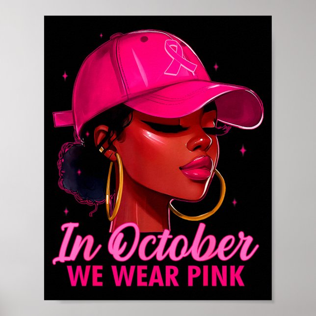 Affiche In October We Wear Nk Black Women Breast Cancer Aw (Devant)