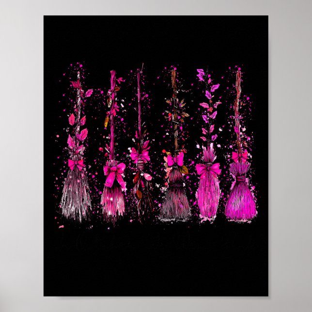 Affiche In October We Wear Nk Broom Witch Breast Cancer Ha (Devant)