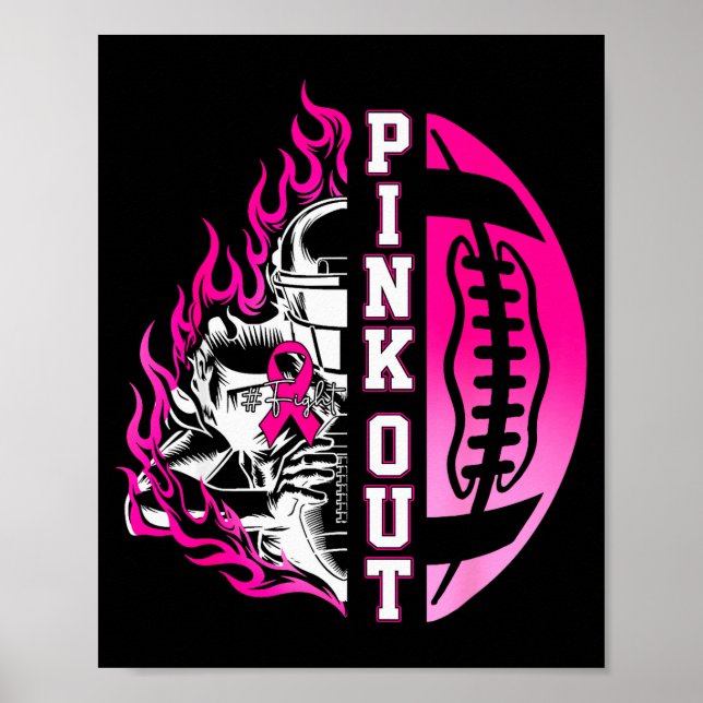 Affiche In October We Wear Nk Football Breast Cancer Aware (Devant)