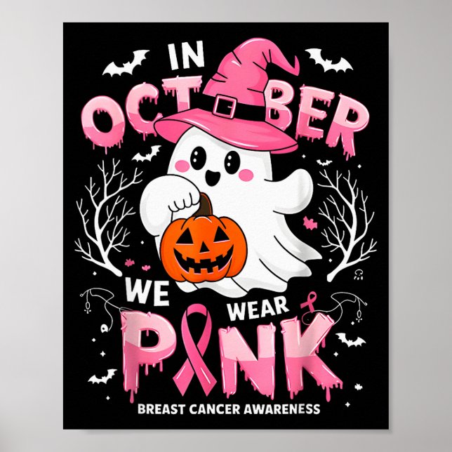 Affiche In October We Wear Nk Funny Halloween Ghost Breast (Devant)