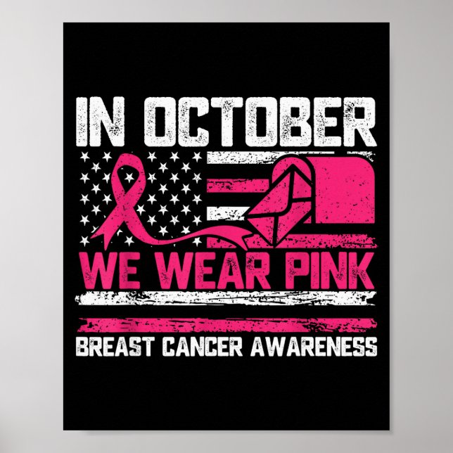 Affiche In October We Wear Nk Stal Worker Breast Cancer  (Devant)