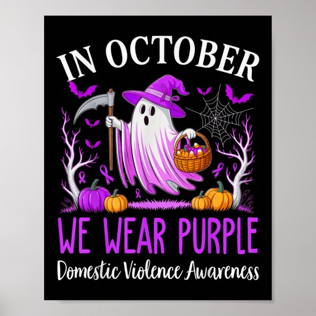Affiche In October We Wear Purple Domestic Violence Ghost  (Devant)