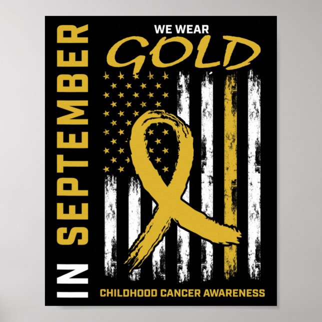 Affiche In September We Wear Gold Childhood Cancer Awarene (Devant)