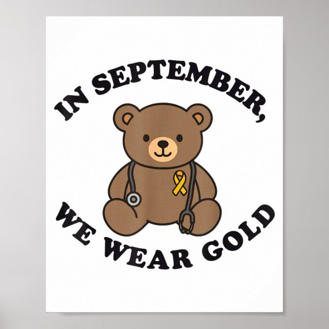 Affiche In September We Wear Gold Pediatric Nurse Childhoo (Devant)