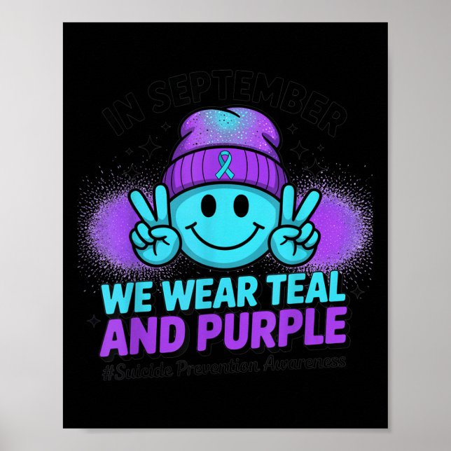 Affiche In September We Wear Teal And Purple Suicide Preve (Devant)
