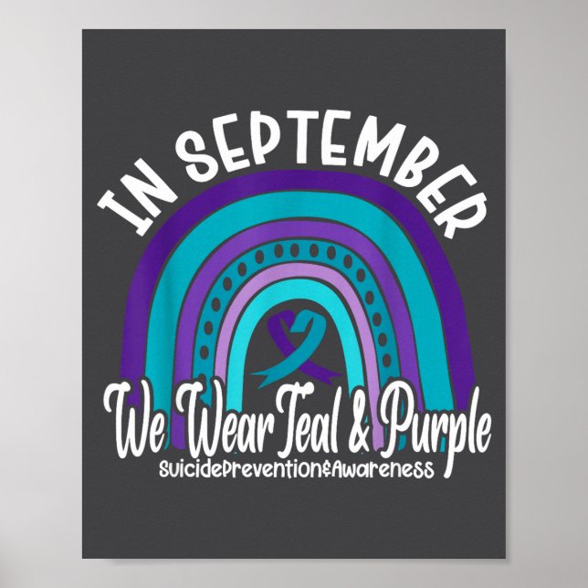 Affiche In September We Wear Teal And Purple Suicide Preve (Devant)
